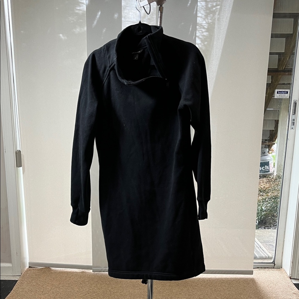 Athleta Black Funnel Neck Long Sleeve Jacket Dress